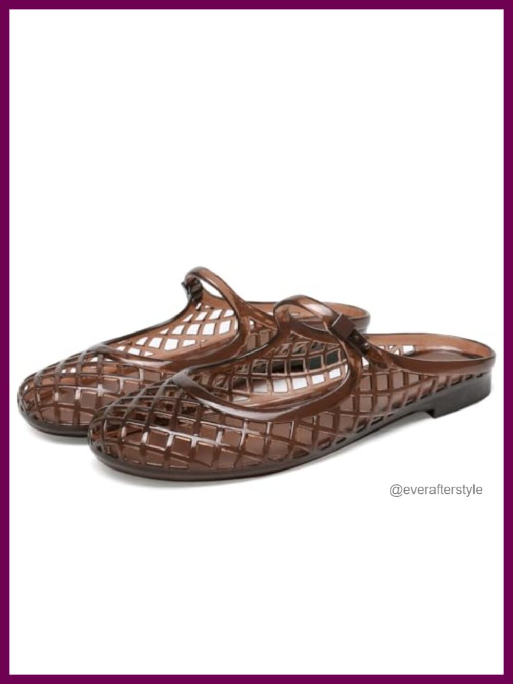 Clear Jelly Slide Sandals Women Slip On Closed Round Toe Flats Adjustable Buckle